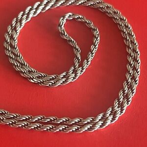 925 Sterling Silver Rope Chain Necklace